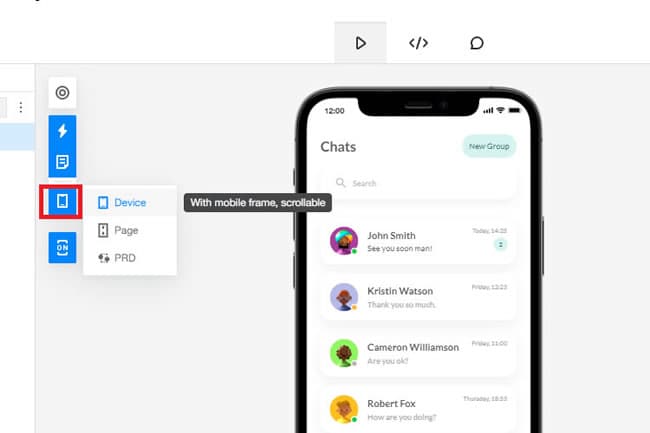 device mode preview