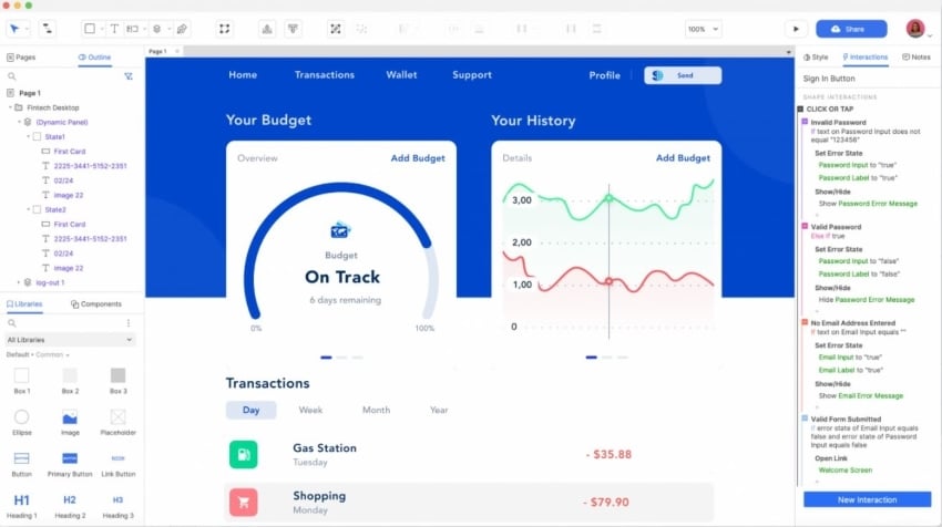 screenshot of axure rp user interface