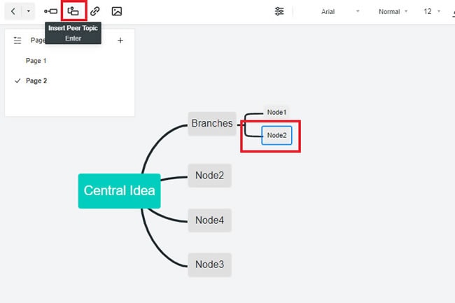 add peertopic mind map