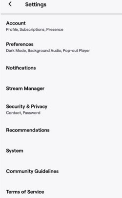 android settings page design