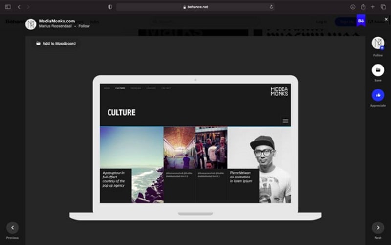 behance website design
