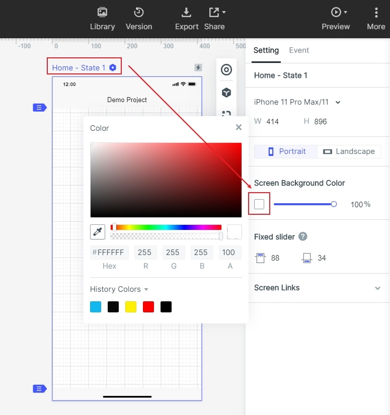 screen properties
