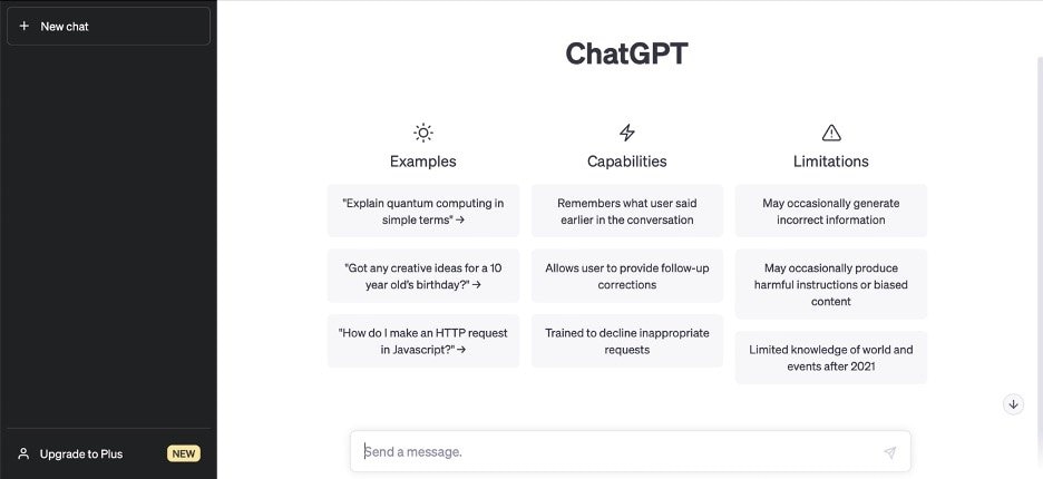 chatgpt by openai interface