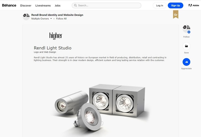 behance website design