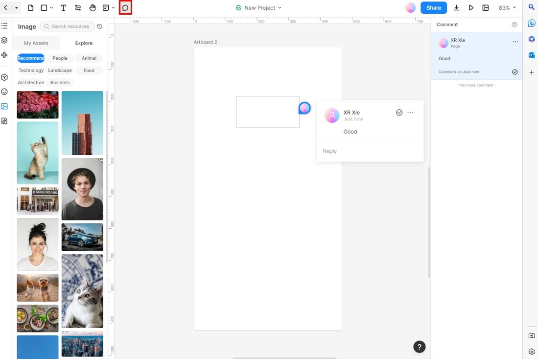 mockitt application share interface