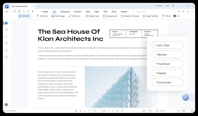 pdfelement user interface