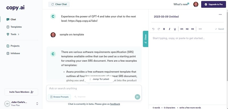 copy ai tool