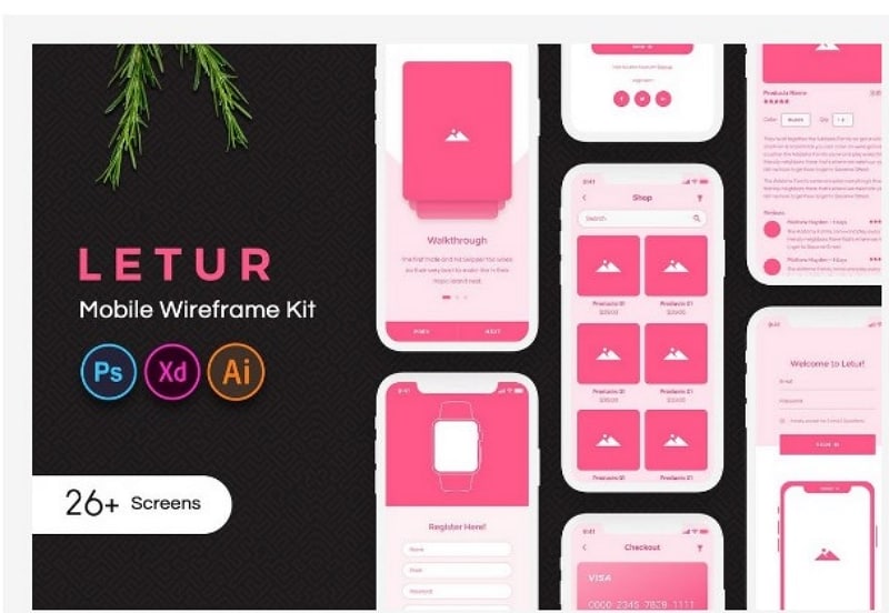 web app wireframe template