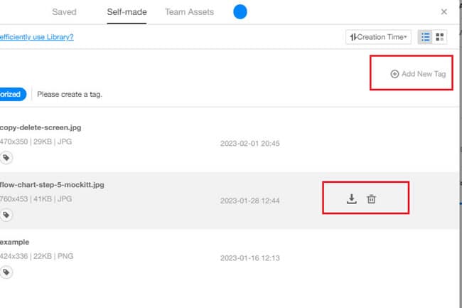 add delete image tags