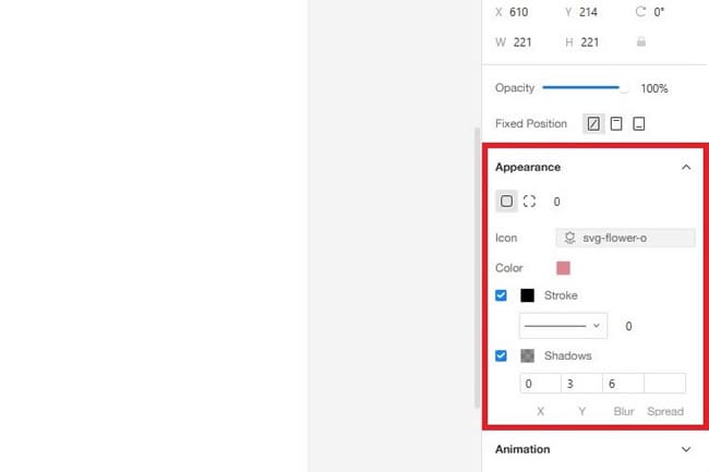 icon appearance