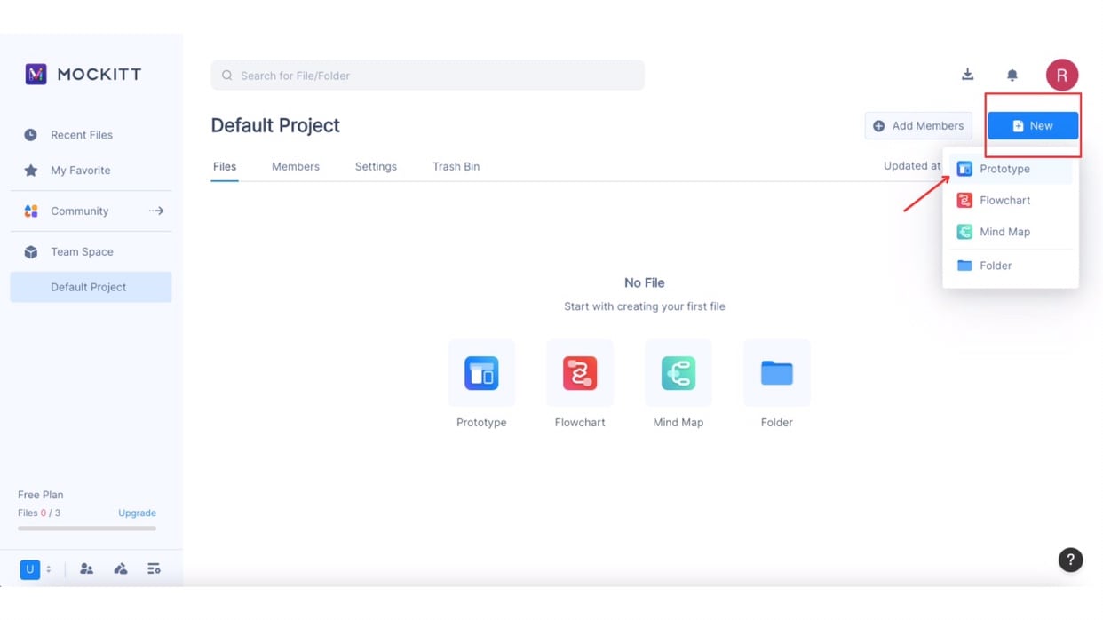 create a prototype in mockitt