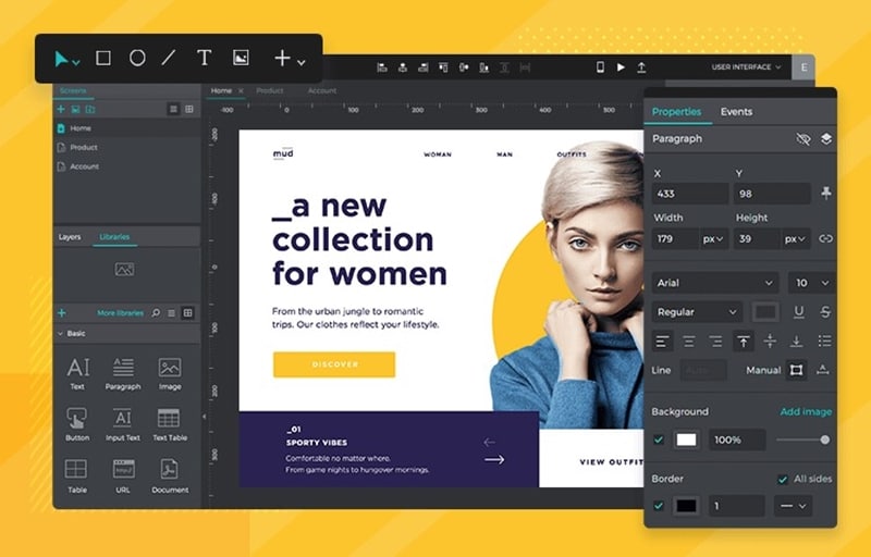 adobe XD online alternative justinmind