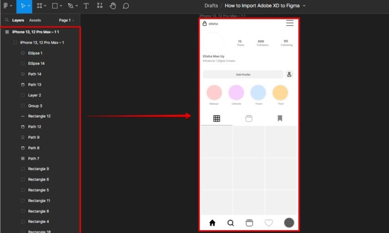XD file in Figma