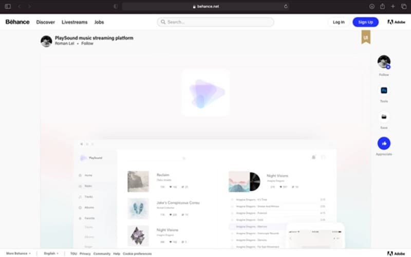 behance app design