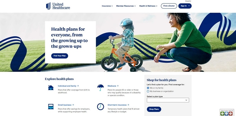 united healthcare for basic website design