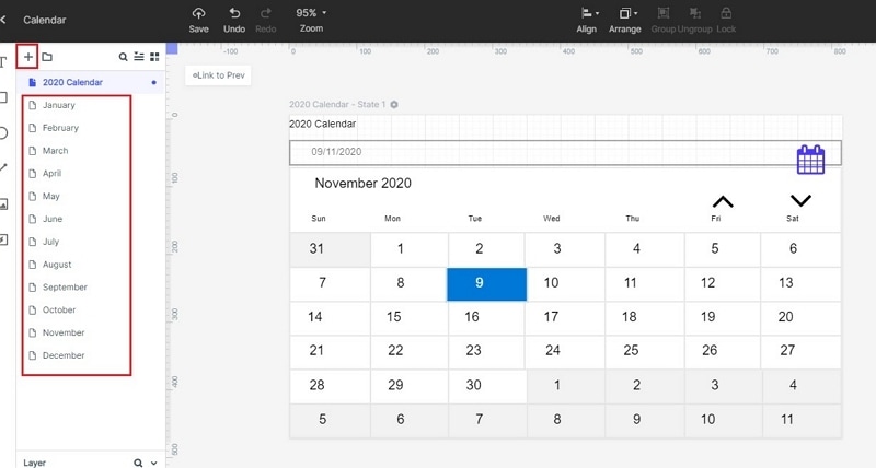Figma prototype screen and widget design