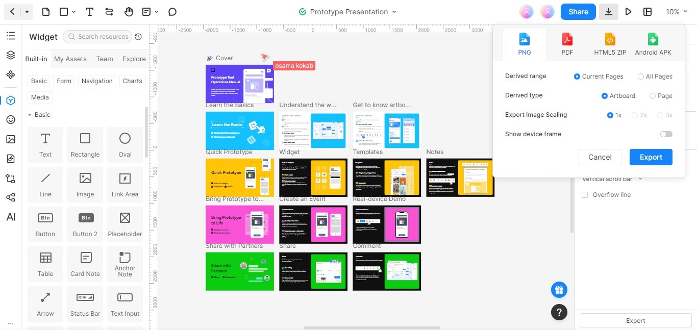 export the prototype
