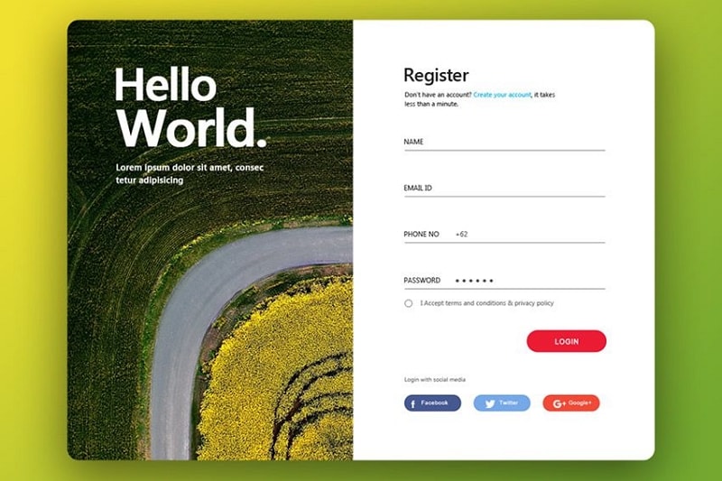 login page design templates free download