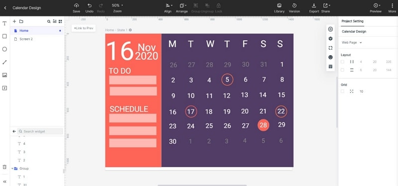 figma calendar ui