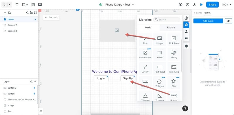 clickable wireframe