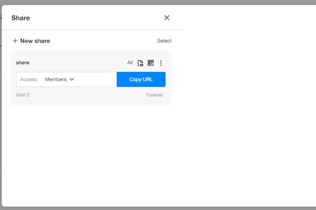 copy link to share prototype directly