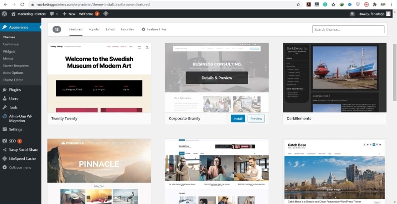 wordpress site building
