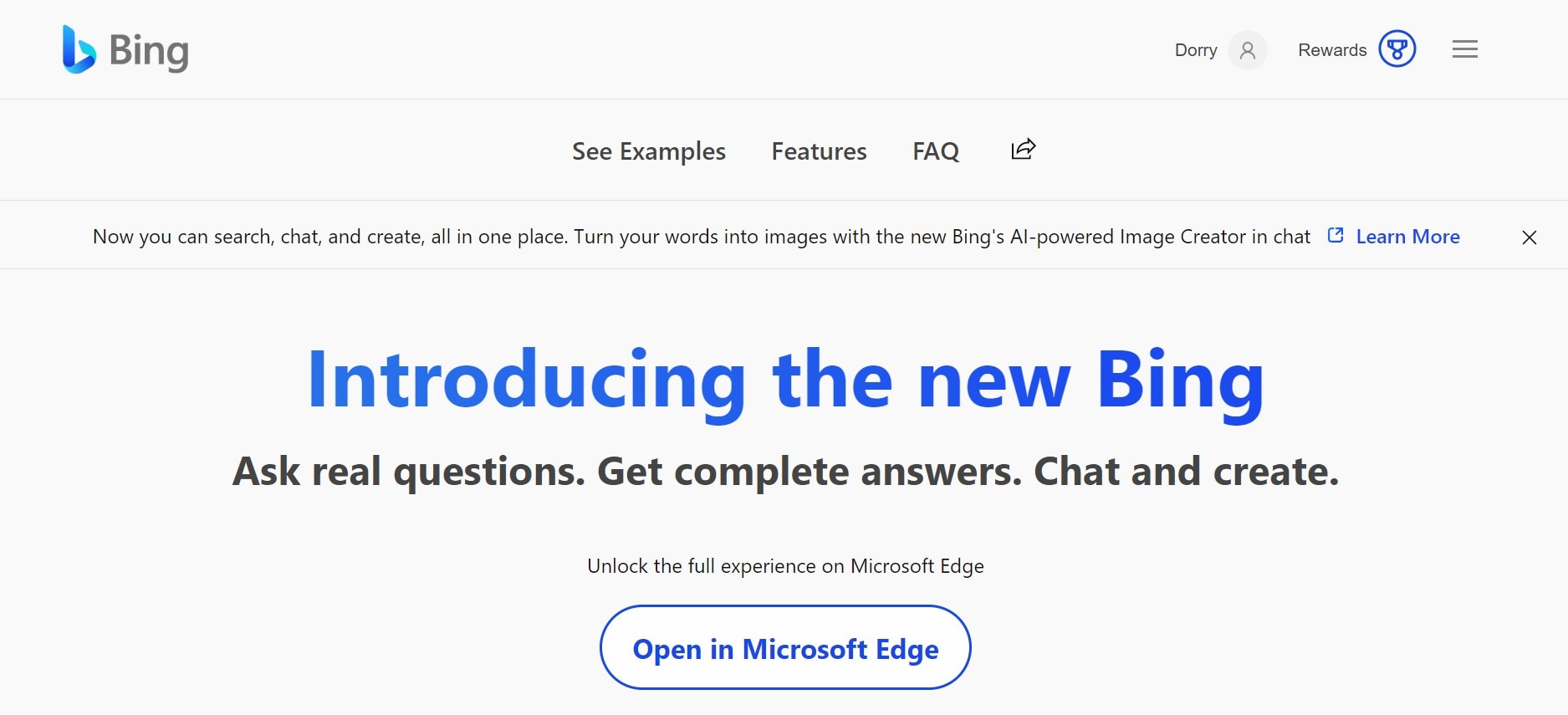 official website of the new bing 