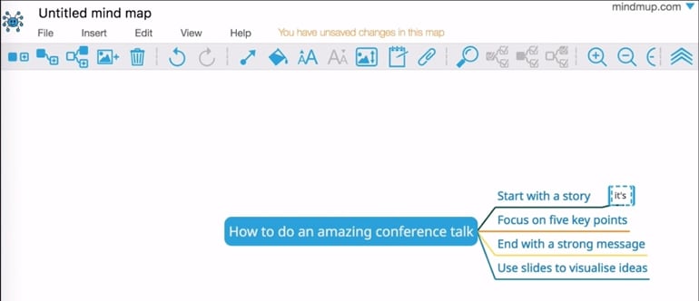 editing a mind map on mindmup