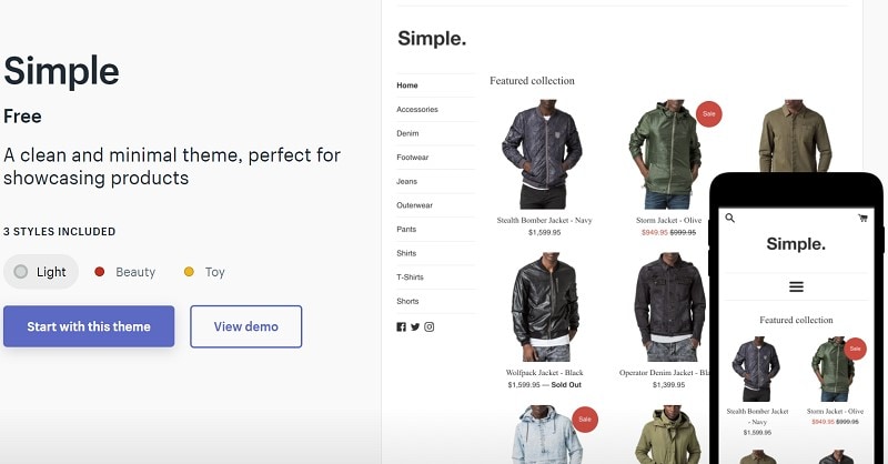 simple shopify themes