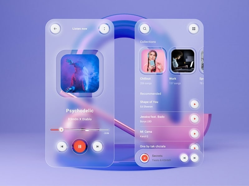 glassmorphism ui
