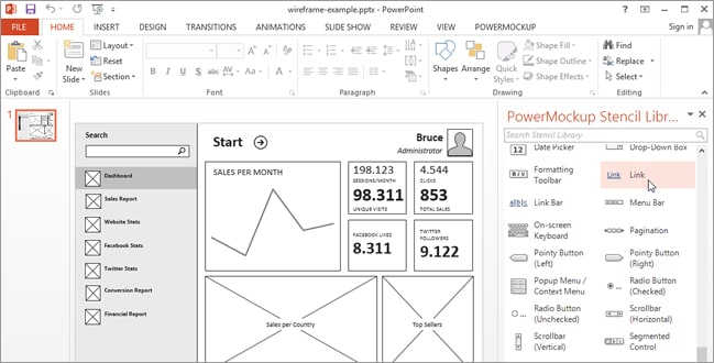 create powerpoint wireframe