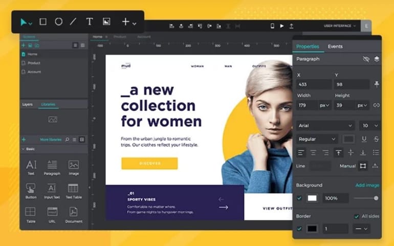  justinmind interface