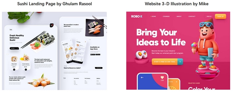 dribbble ui design