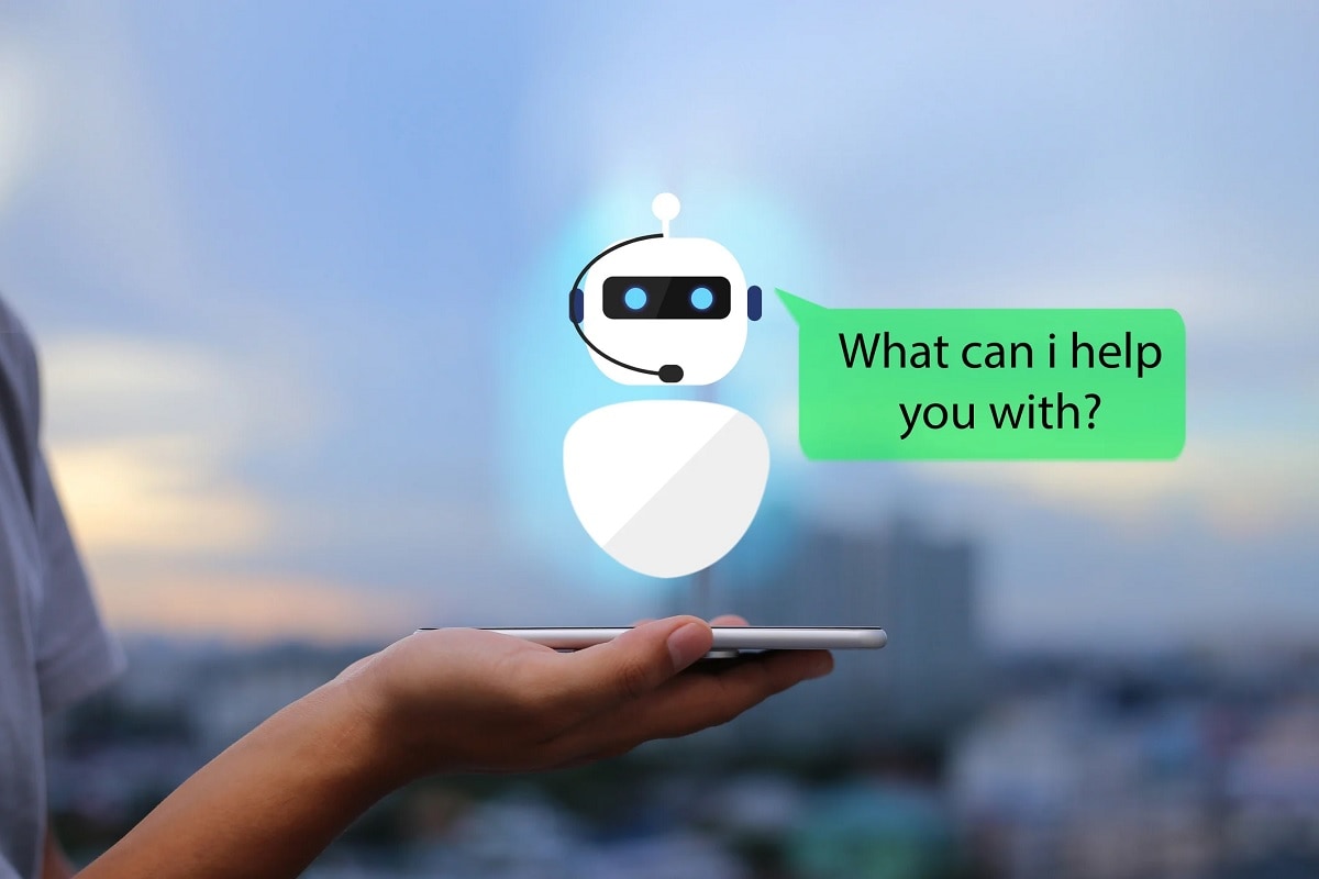 a chatbot welcoming a user