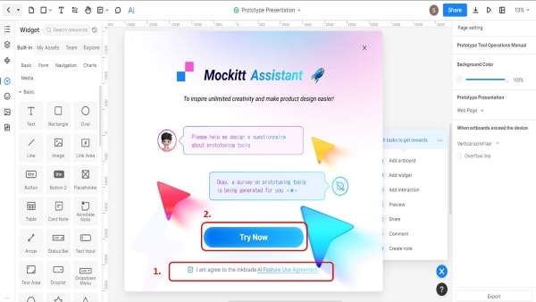 new ai assistant for mockitt