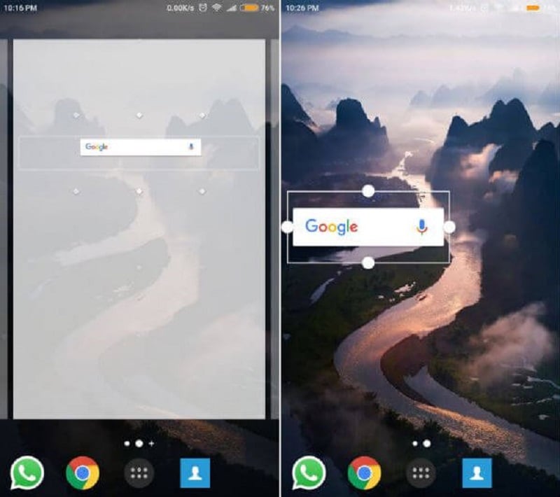 android google search bar