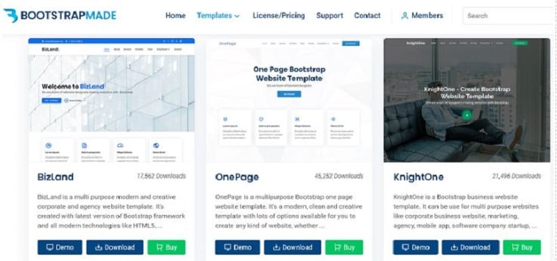 template web bootstrap free