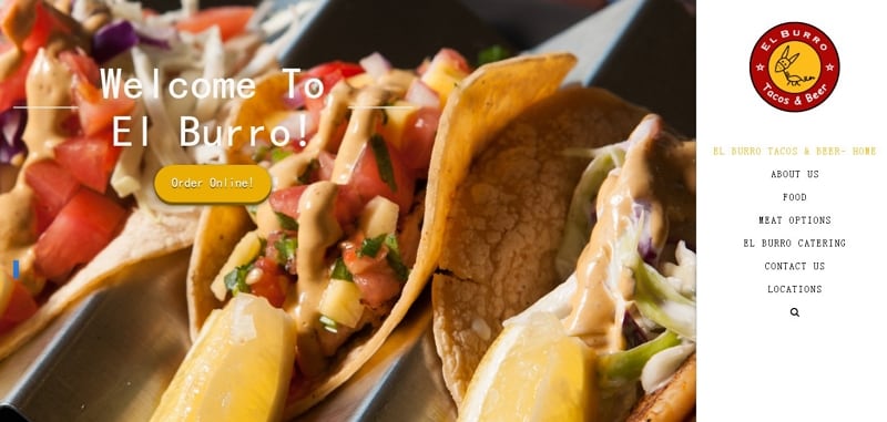 website restaurant menu design