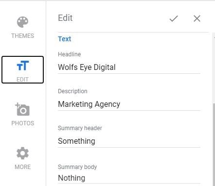 google business website