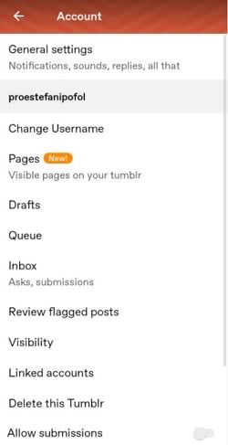 settings page ui design