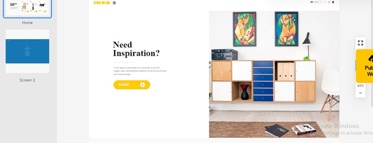 ikea website high-fidelity prototype