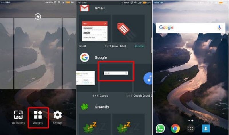 search bar on android