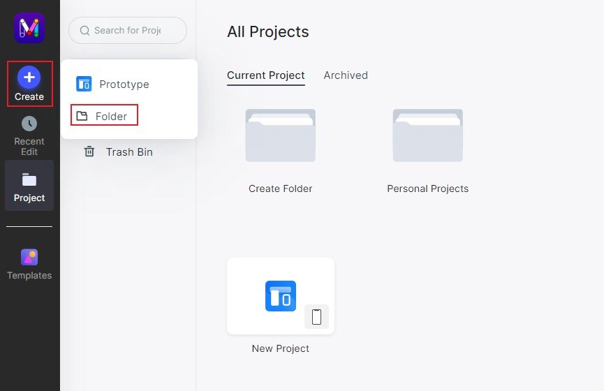 Create a new enterprise folder in Mockitt