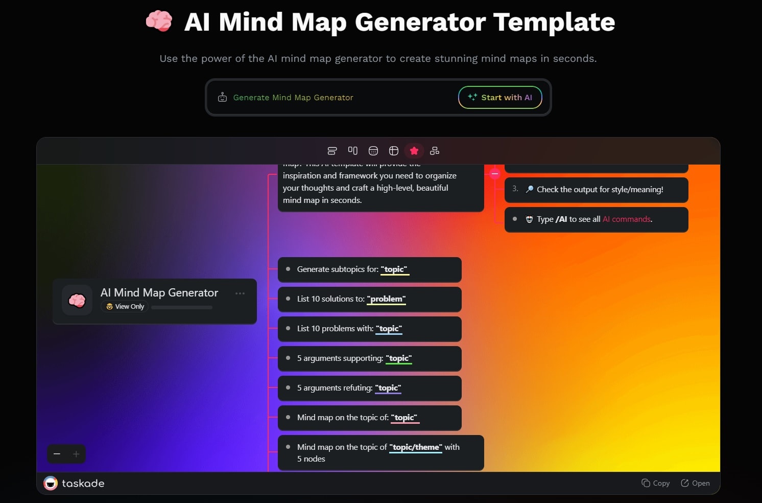 taskade user interface