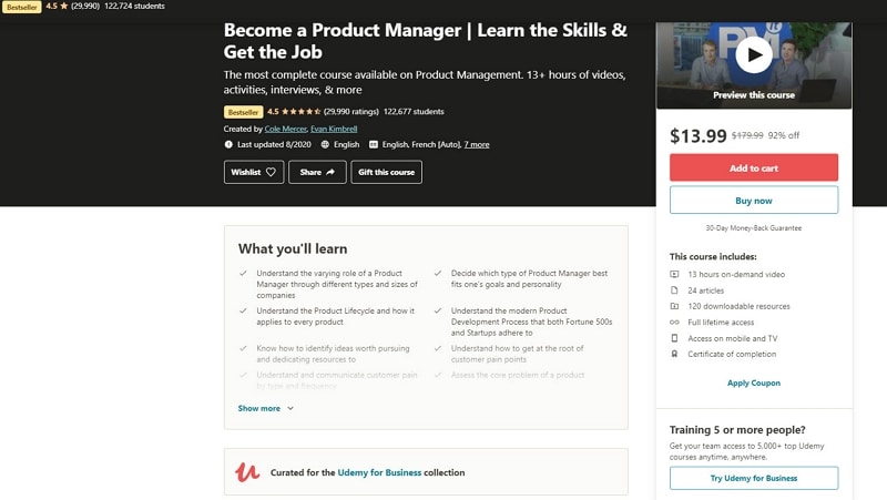 best product management courses