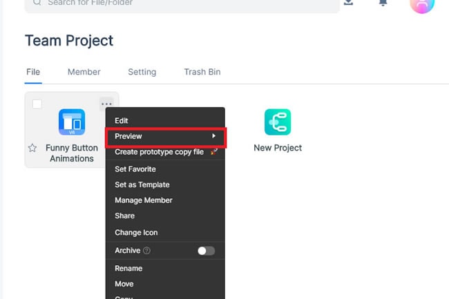 preview prototype directly