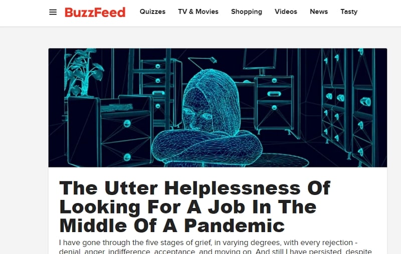 buzzfeed mobile app header design