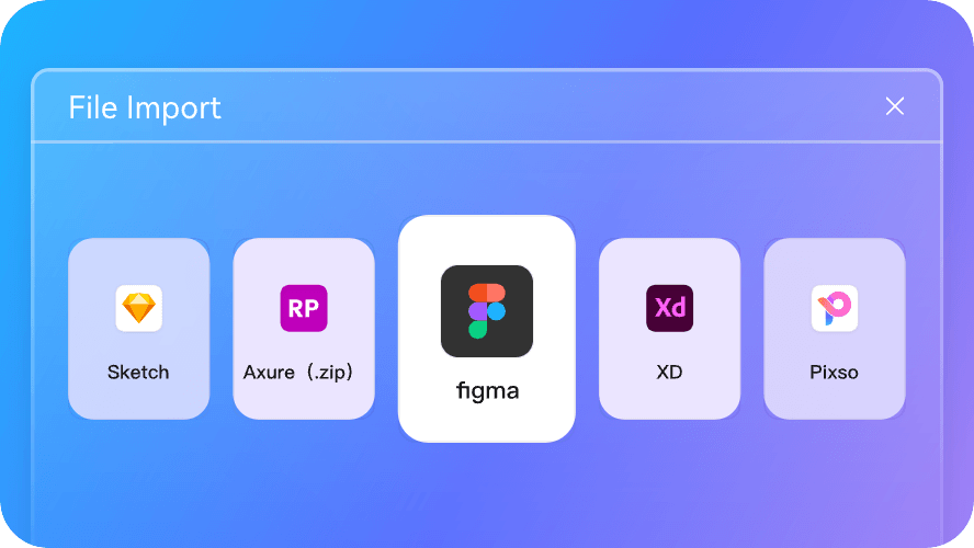 Open the Figma import tool in Mockitt