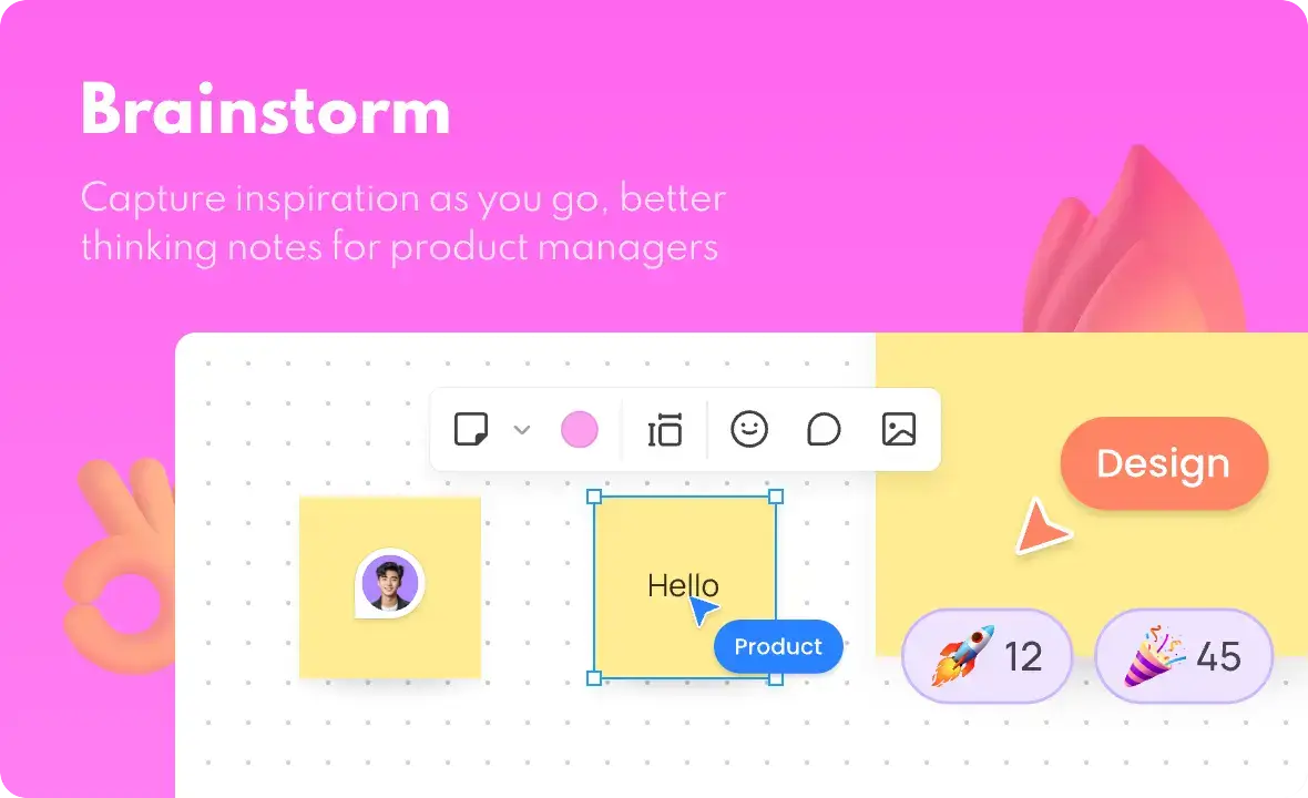 Whiteboard workspace with team feedback